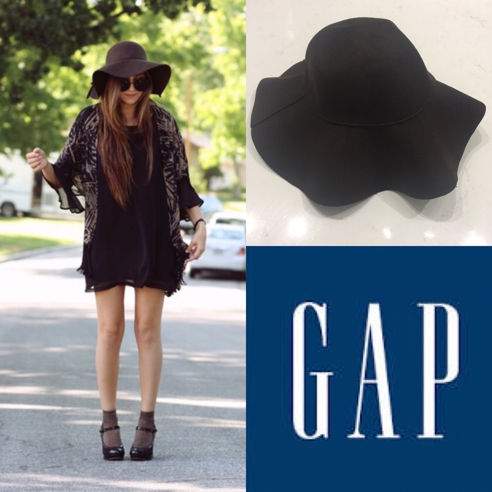NWOT THE GAP : BROWN FELTED FLOPPY HAT. OS